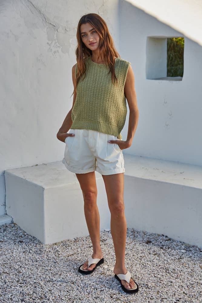 olive sweater vest by together