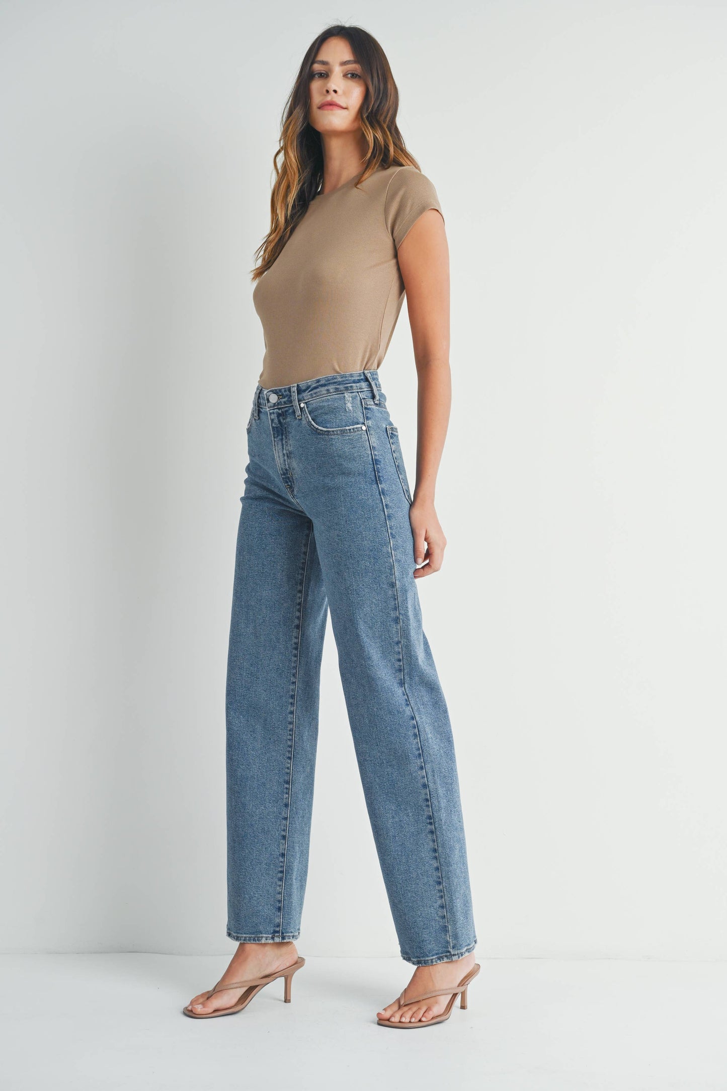 just black denim straight leg