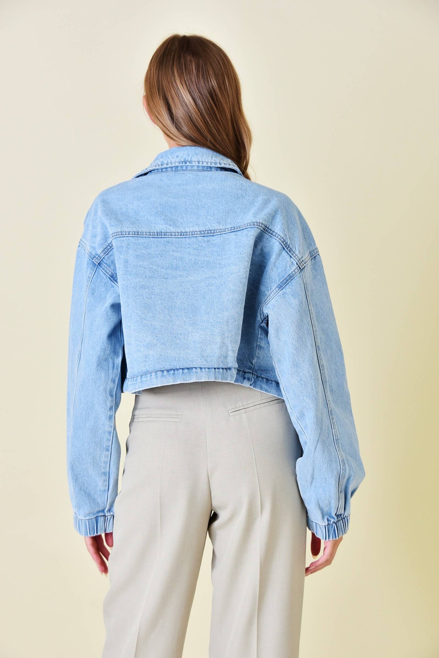 Cropped Utility Denim Jacket