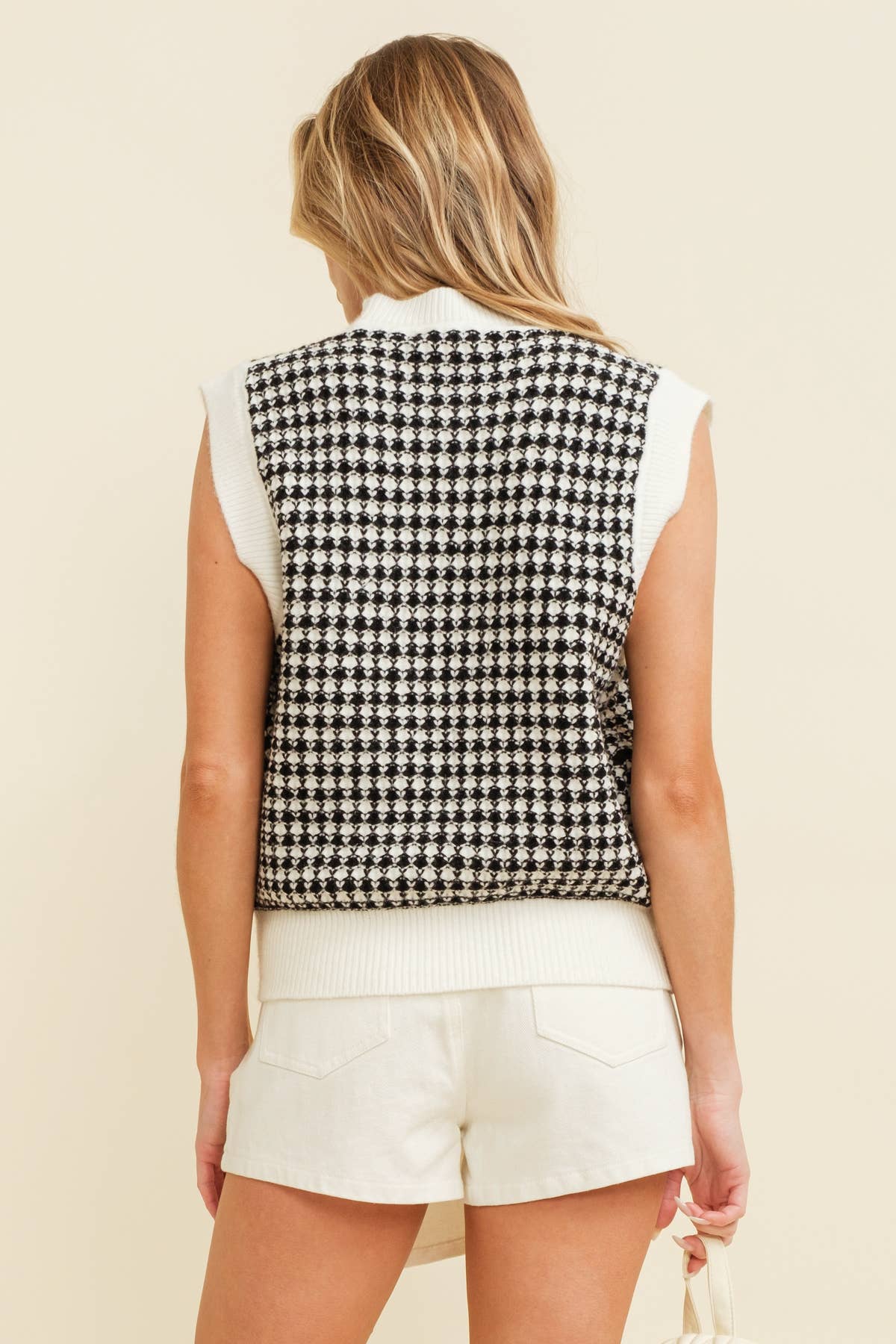 houndsooth sweater vest