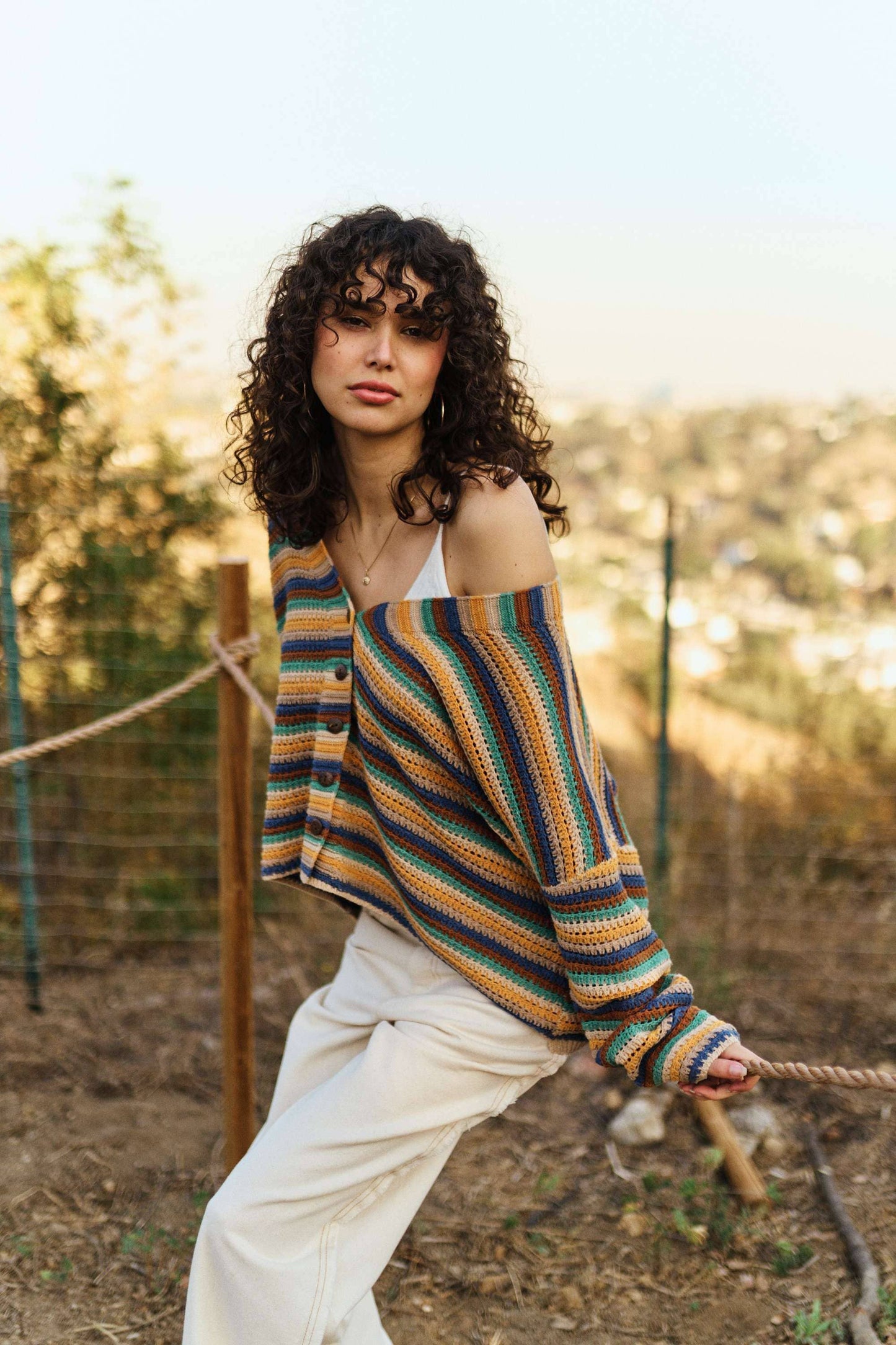 striped cardigan