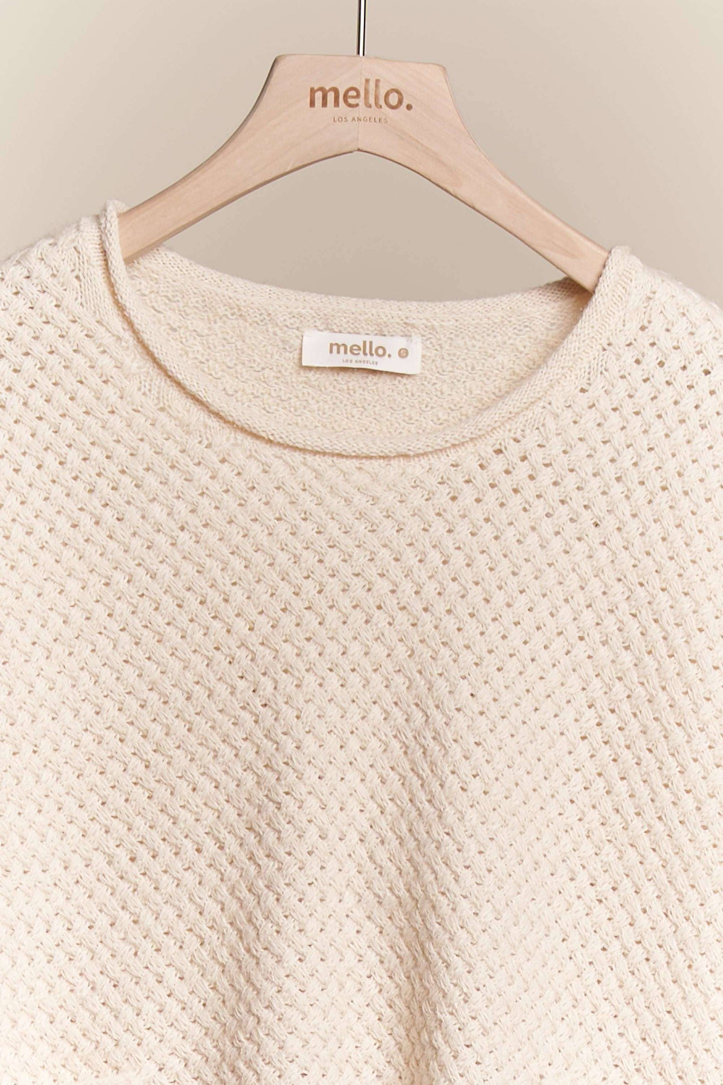 Isla Wide Neck Knit Cream Sweater