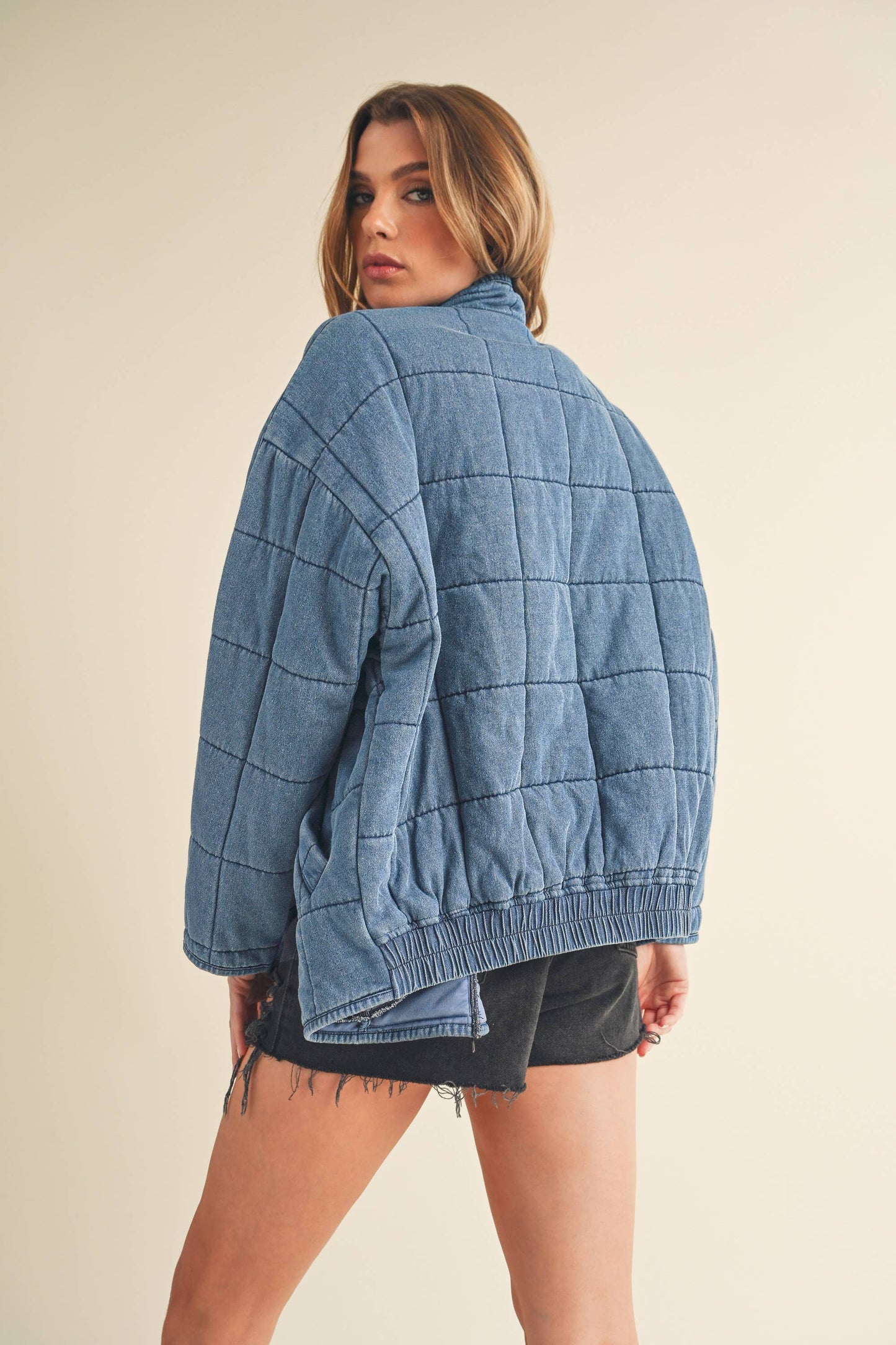 Fae Denim Quilted Jacket