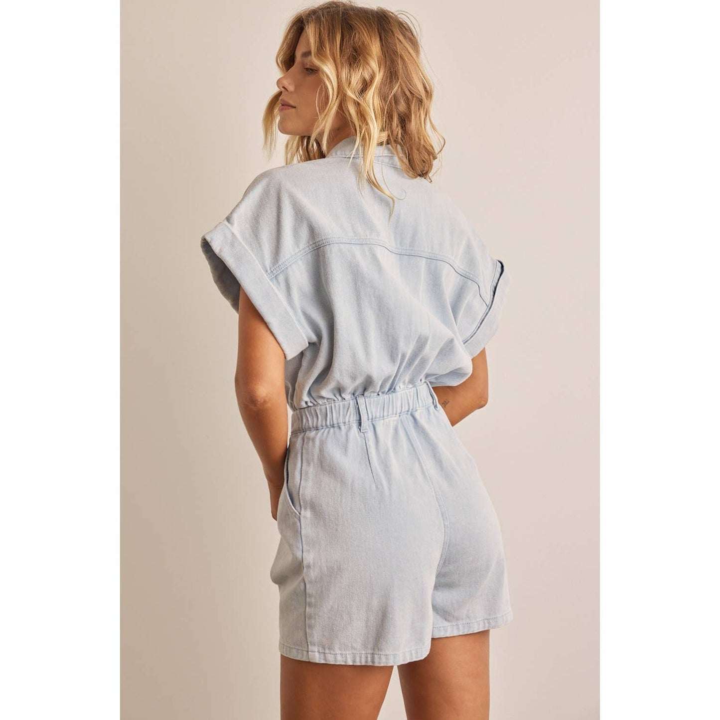 denim trendy romper