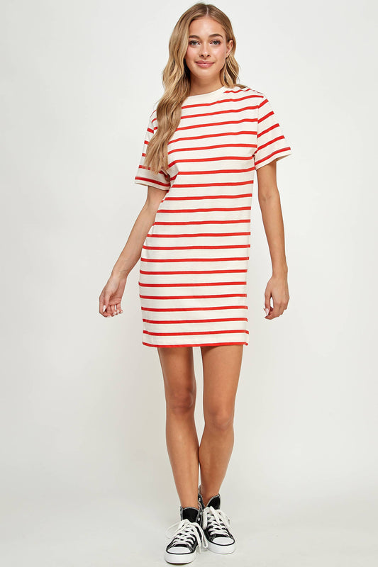 striped t-shirt dress