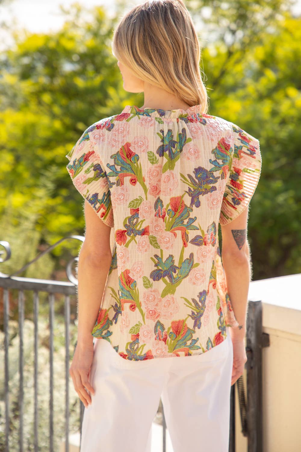 Isn't She Lovely Floral Ruffle Blouse