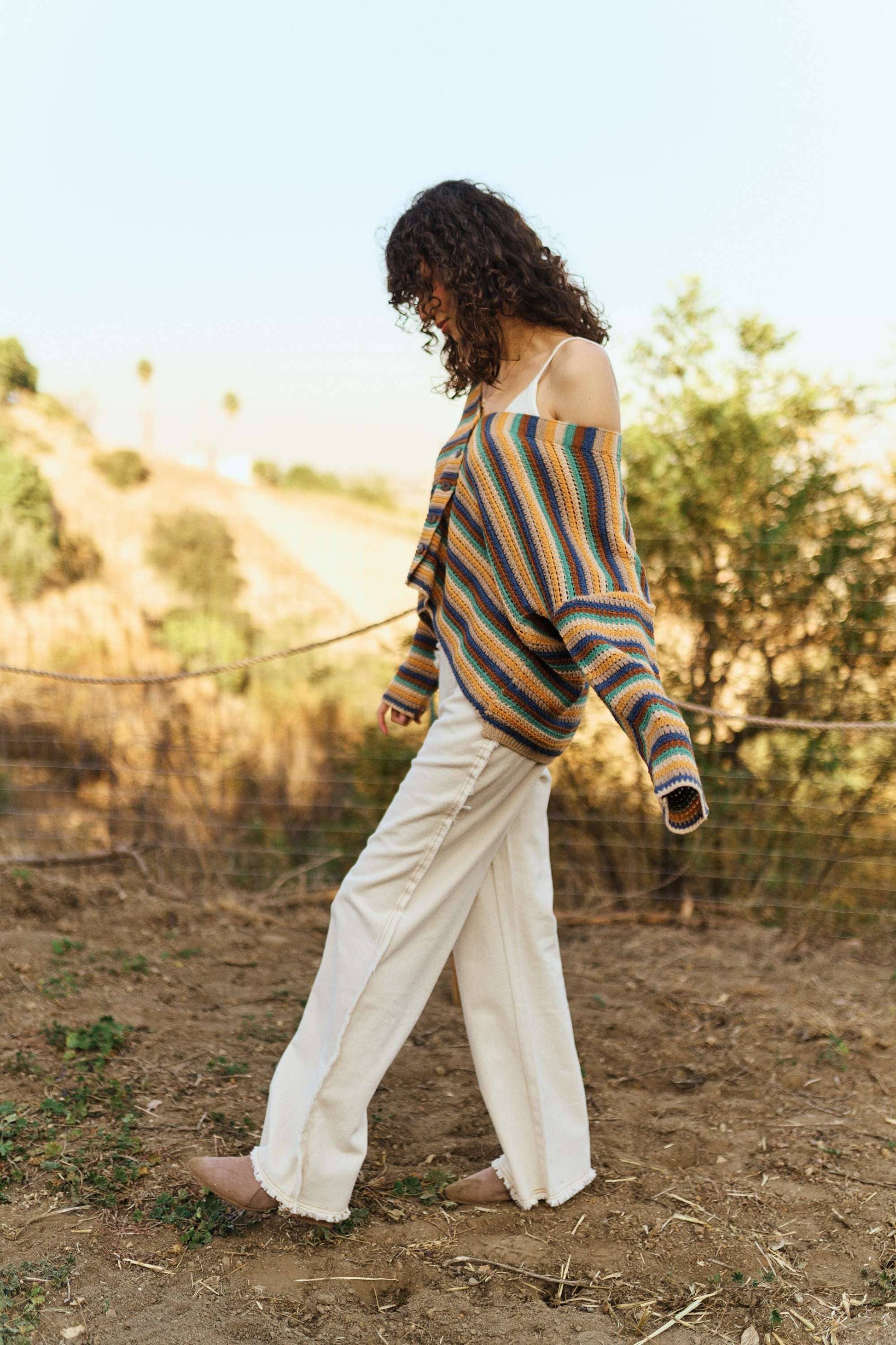 striped cardigan