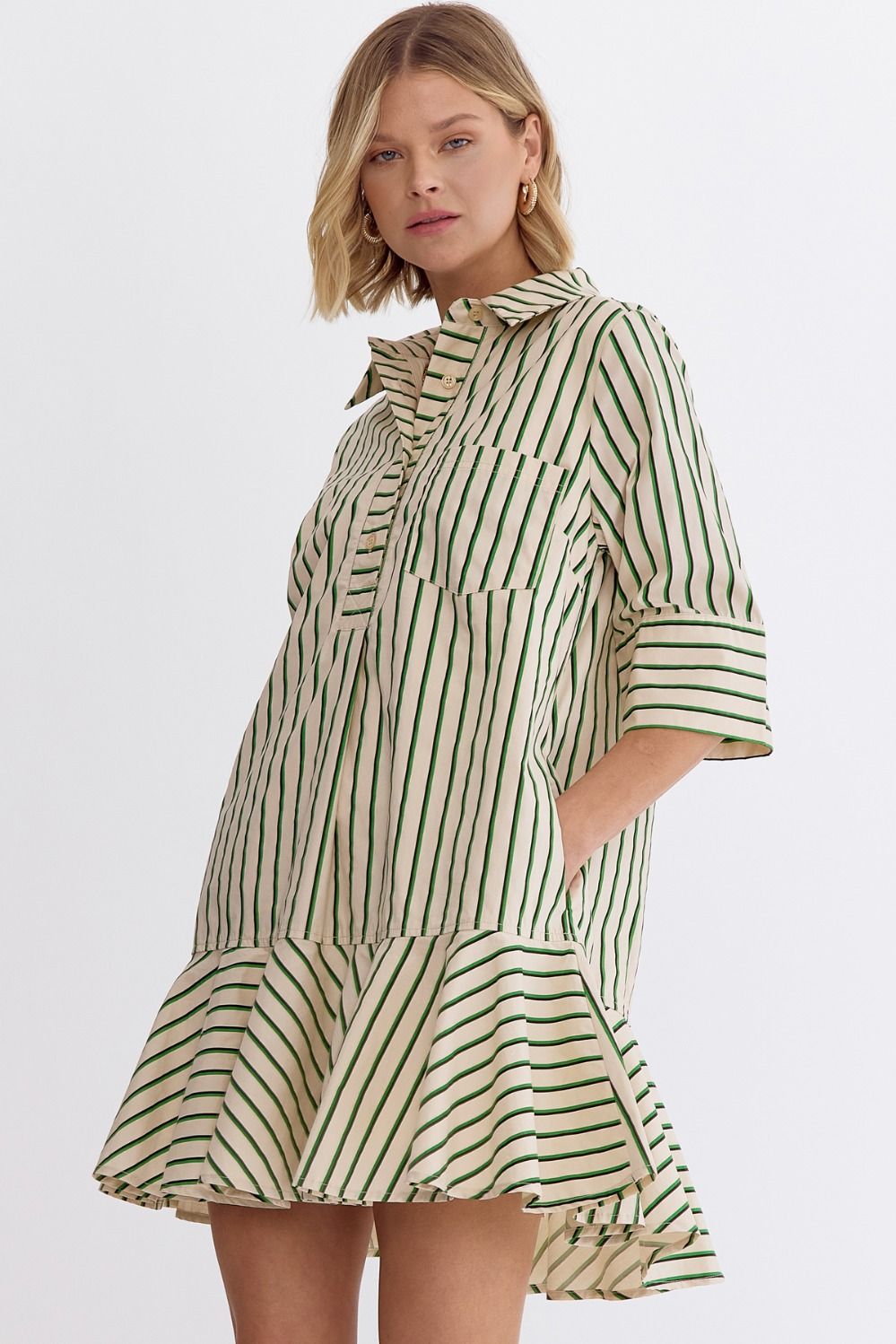 tuckernuck green shirt dress