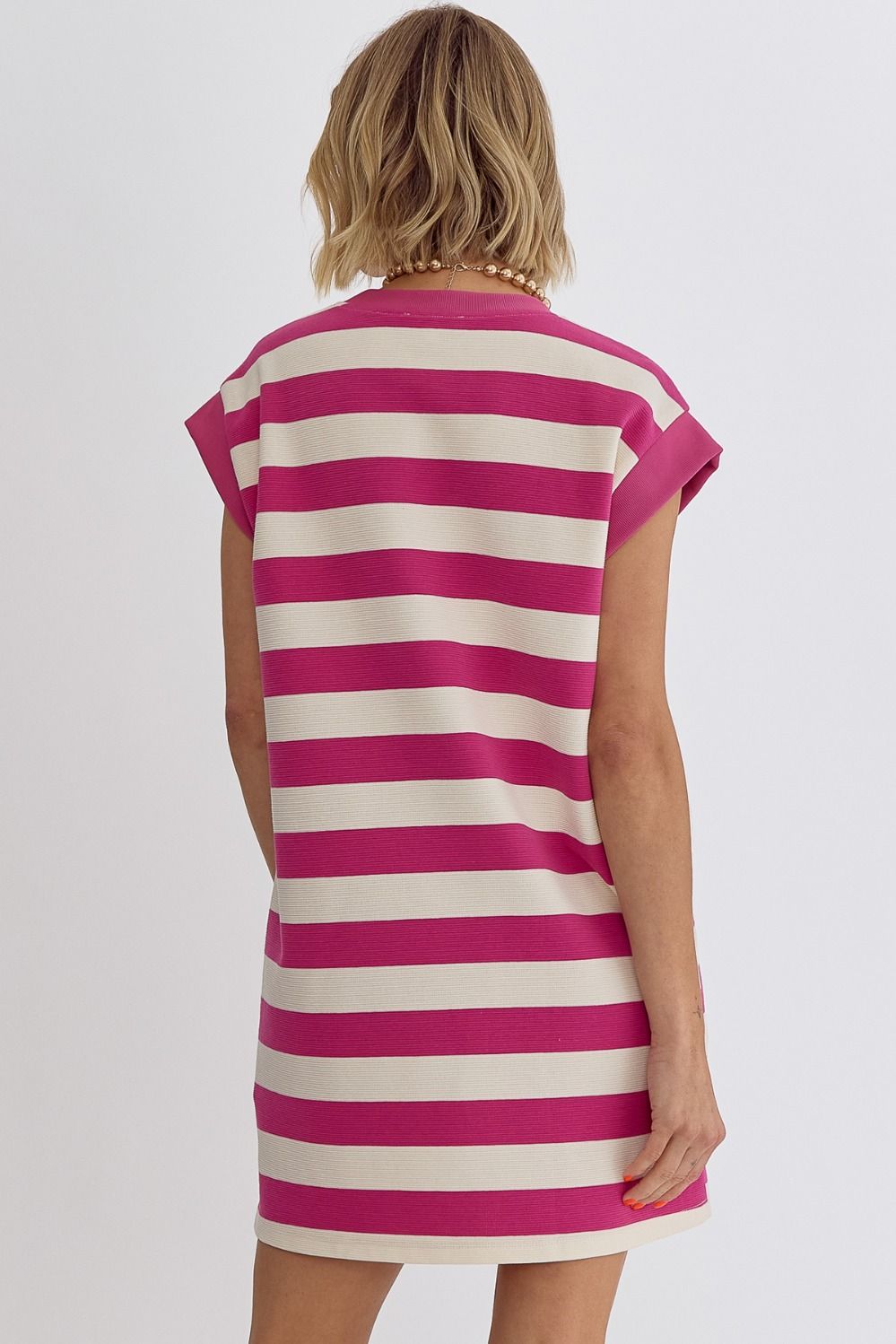 hot pink stripe dress