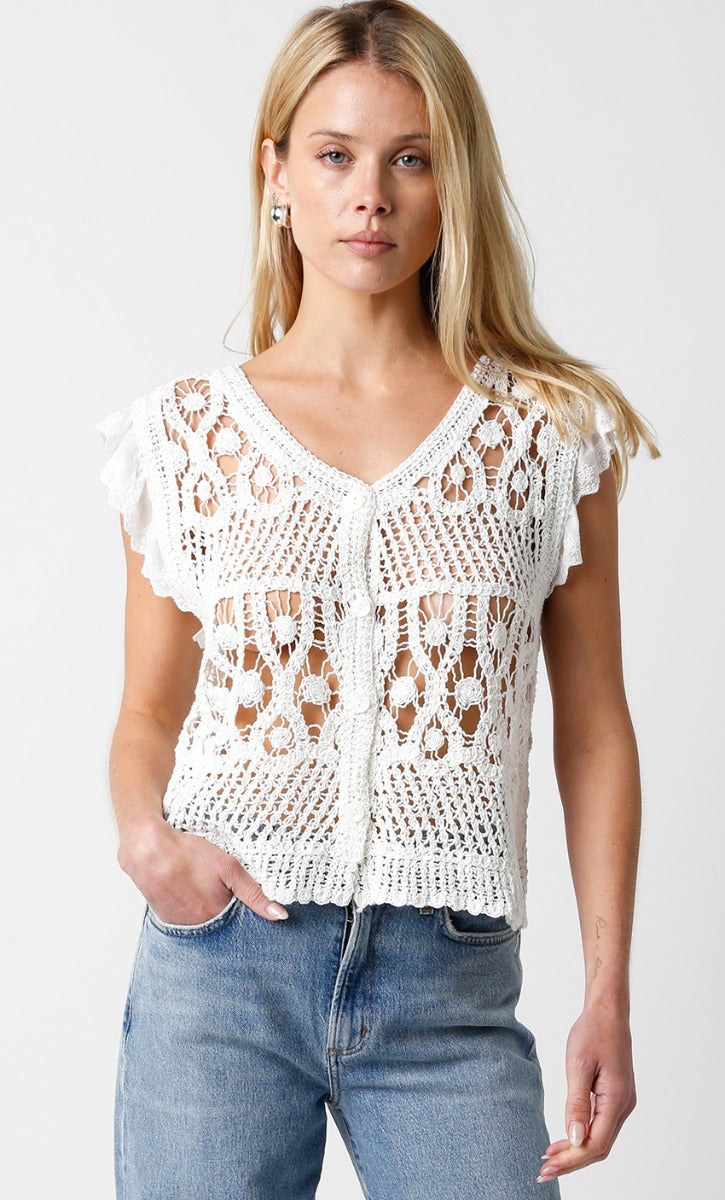 crochet button up vest