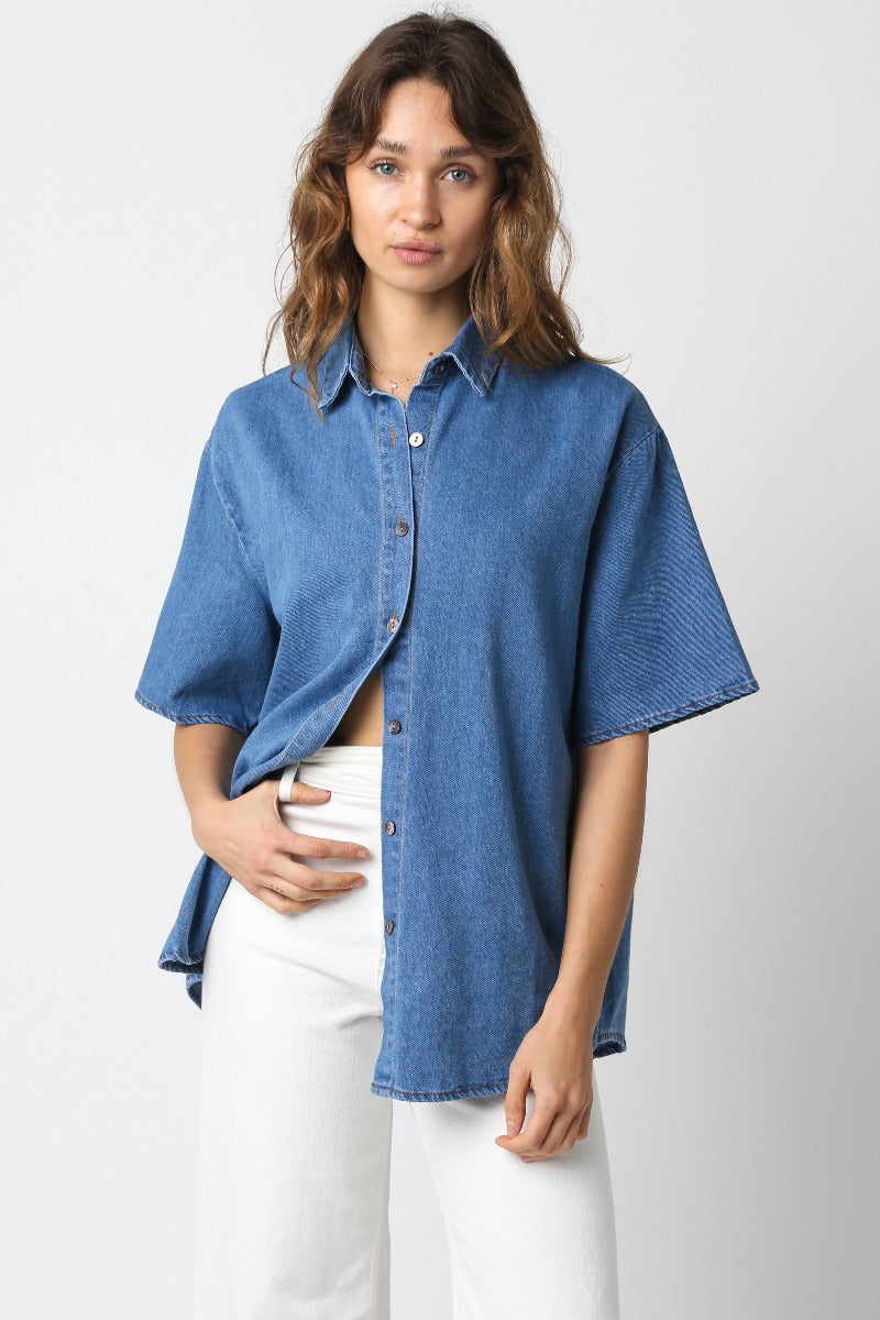 denim blouse