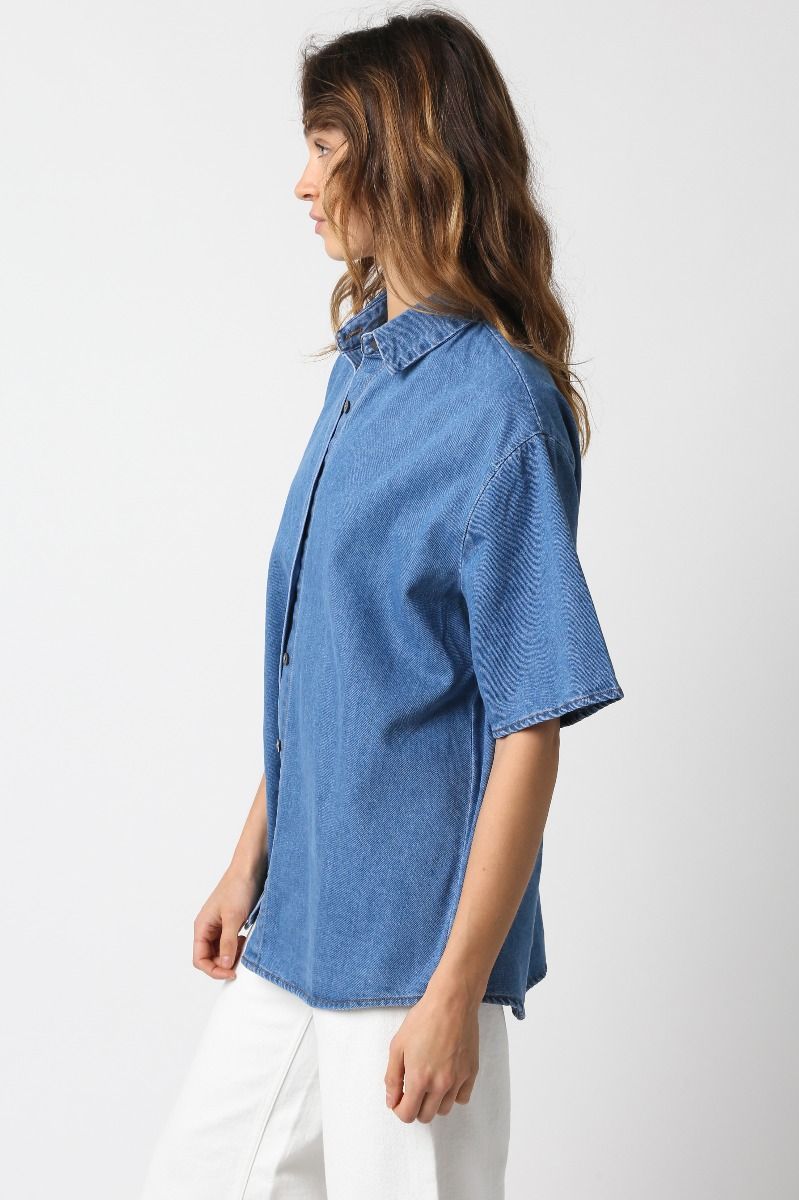 denim blouse