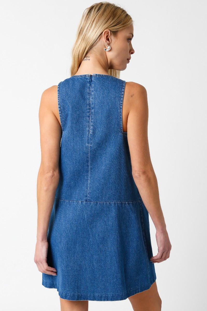 denim mini dress