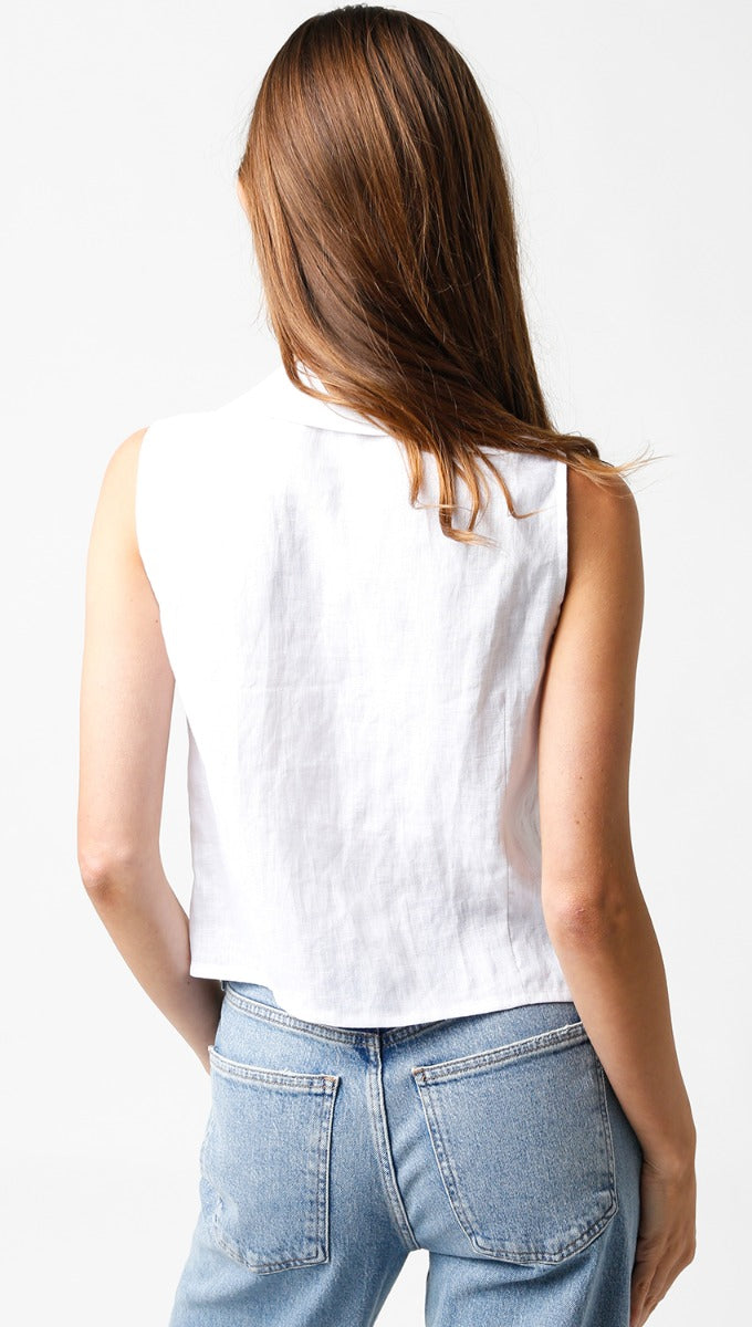 white linen vest