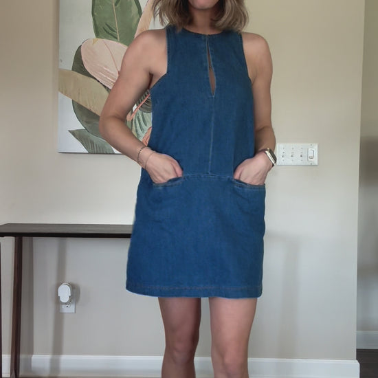 denim mini dress