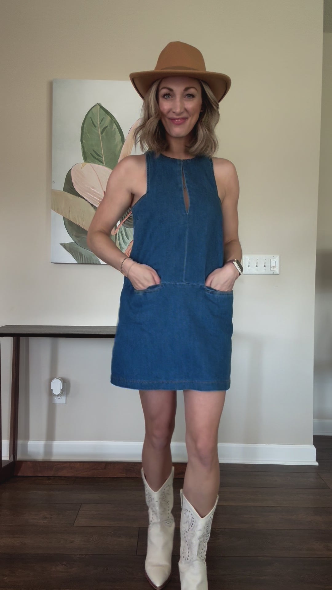 denim mini dress