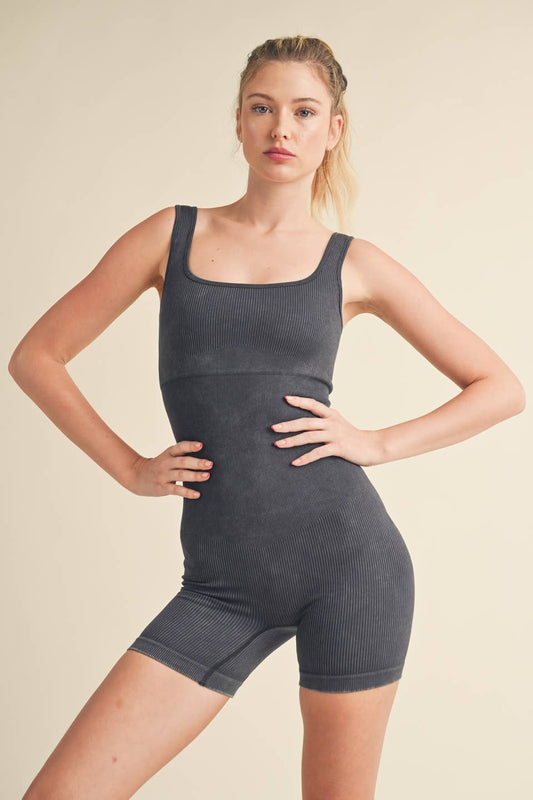 body sculpt ribbed romper