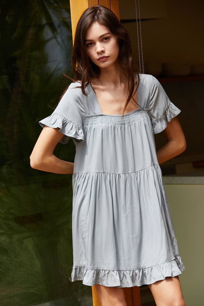 by together blue ruffle babydoll dress